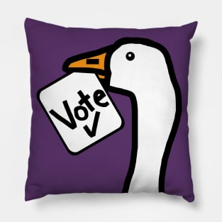 Portrait of Goose with Stolen Vote Message Pillow