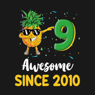 9th Birthday Pineapple Dabbing 9 Years Old T-Shirt