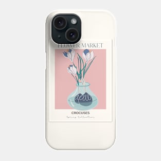 Crocuses in vase Phone Case