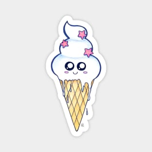 Melting - A Happy Cute Ice Cream Cone Magnet