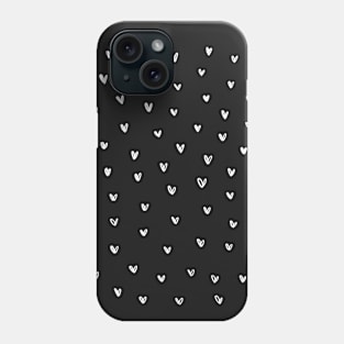 white minimalist hearts Phone Case