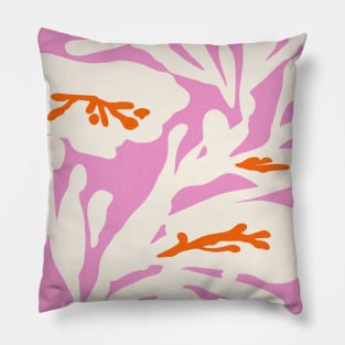 Retro Botanical Art Abstract Flowers Matisse Inspired Pillow