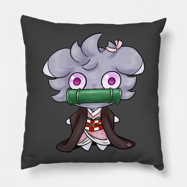 Demon Bear Pillow by Bleached Kitten Inkk