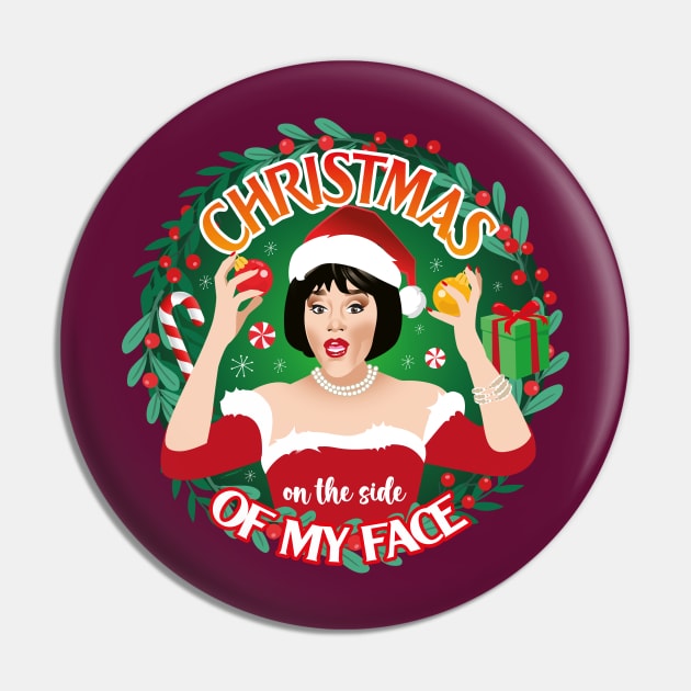 Christmas on the side of my face Pin by AlejandroMogolloArt