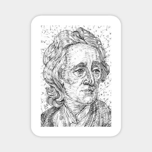 JOHN LOCKE pencil portrait .1 Magnet by lautir