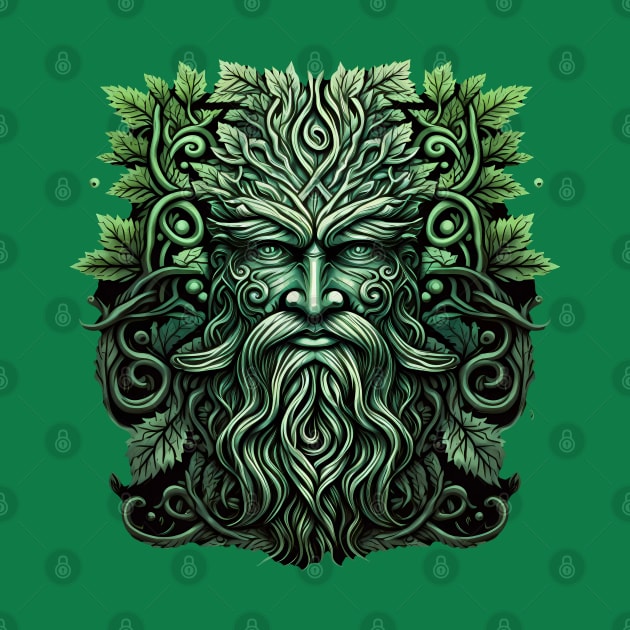 Jack Of The Wood Traditional Pagan Celtic Greenman by Tshirt Samurai