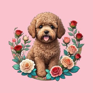 MIni Labradoodle Roses T-Shirt