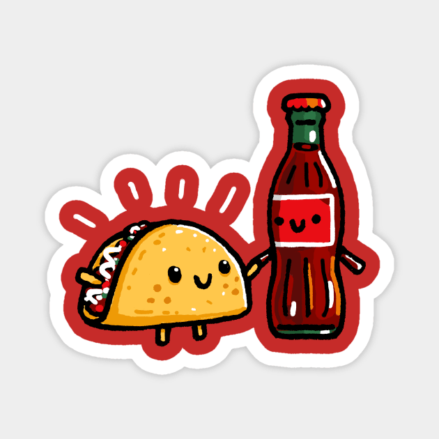 Taco and Cola with real sugar Magnet by Walmazan