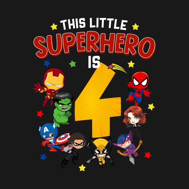 This Little Superhero Is 4 Birthday Superhero 4 Year Old Boy by webster