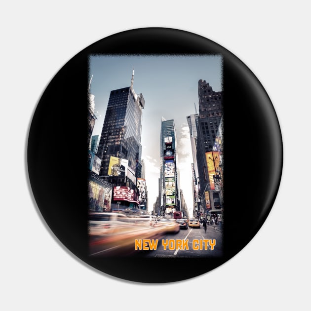 New York City - Times Square - Urban Life Photograph Pin by VintCam