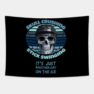 Ice Hockey Skull Crushing - stick swinging Tapestry