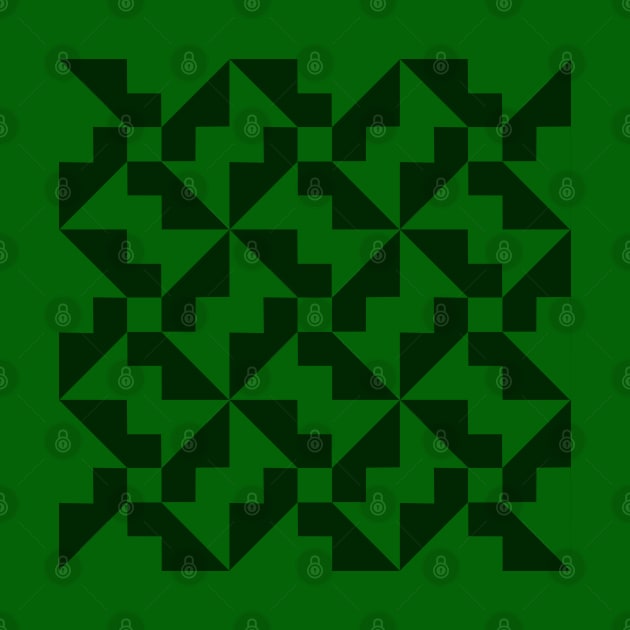 Emerald Green Propeller Patchwork Pattern by Nuletto