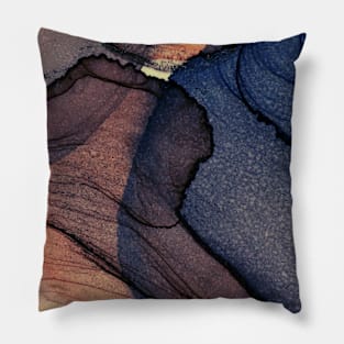 Blue and Purple Abstract Shapes and Forms Pillow