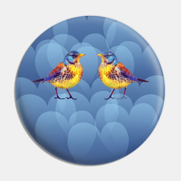 Two birds on the cloud Pin by Evgeniya