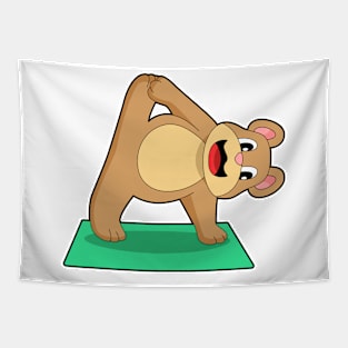 Bear at Yoga Fitness Tapestry