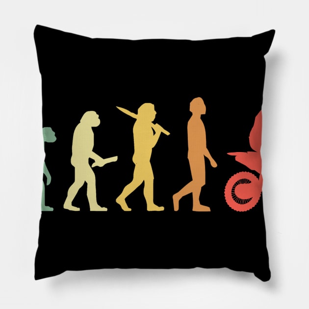 Retro Motocross Evolution Gift For Motocross Riders Pillow by OceanRadar