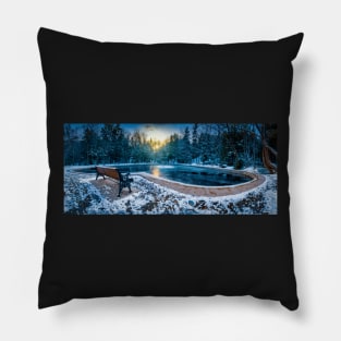 Lonely Moment at Heart Shaped Pond Pillow