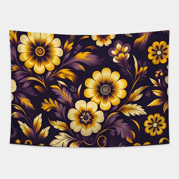 Yellow Flowers Tapestry by Jenni Arts