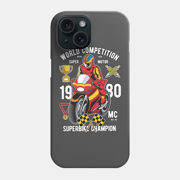 Vintage Series: World Competition Super Bike Champion 1980 Phone Case by Jarecrow 