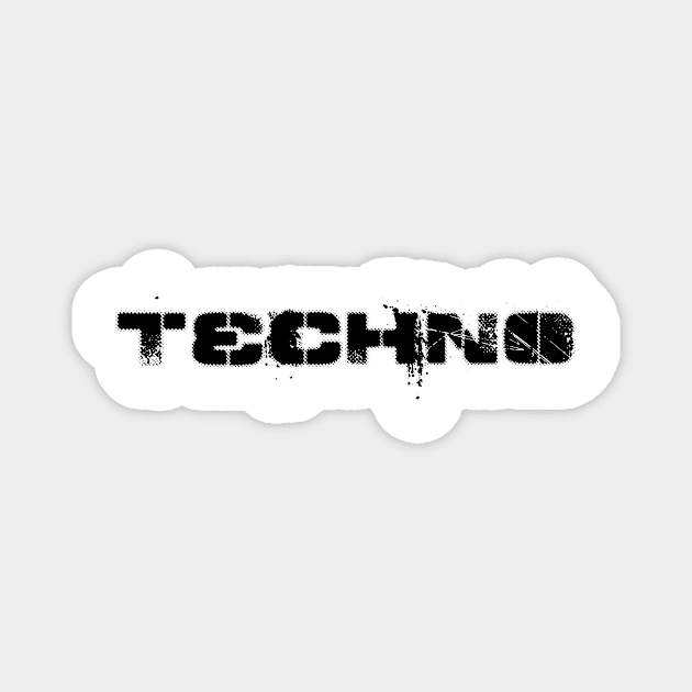 techno distorted logo design Magnet by lkn