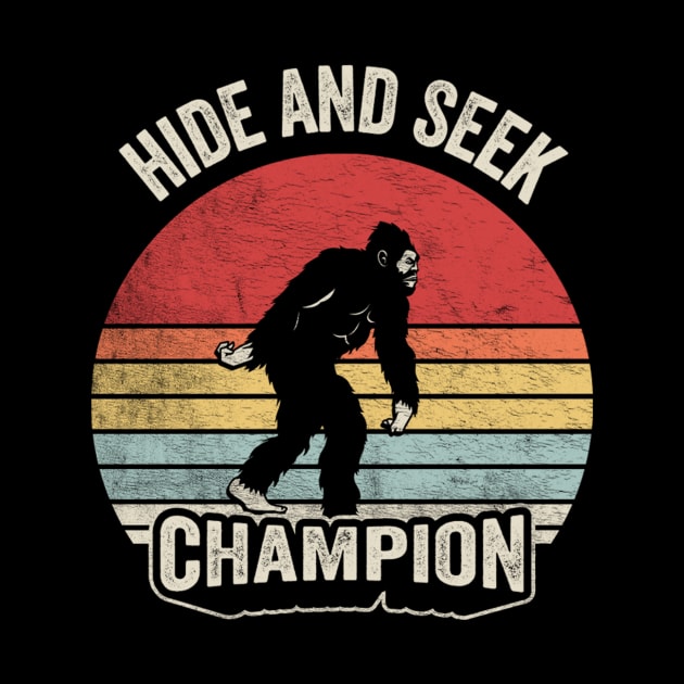 Retro Vintage Bigfoot Hide And Seek Champion Funny Camping Hiking Outdoor by SomeRays