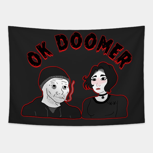 OK Doomer Meme - Doomer Meme - Tapestry