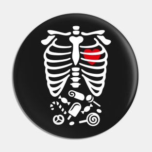 Scary Halloween X-Ray costume candy Pin