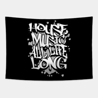 HOUSE MUSIC  - All Life Grafitti (grey) Tapestry