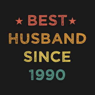 Best Husband Since 1990 Funny Wedding Anniversary Gifts Vintage T-Shirt
