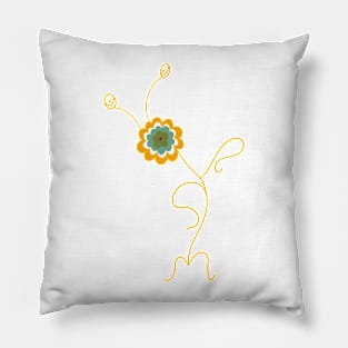 Derek the Dancing “Daisy” Flower Illustration Pillow