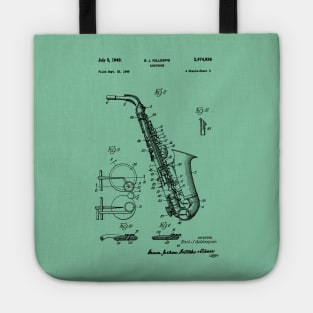 Saxophone Patent Drawing 1949 Tote