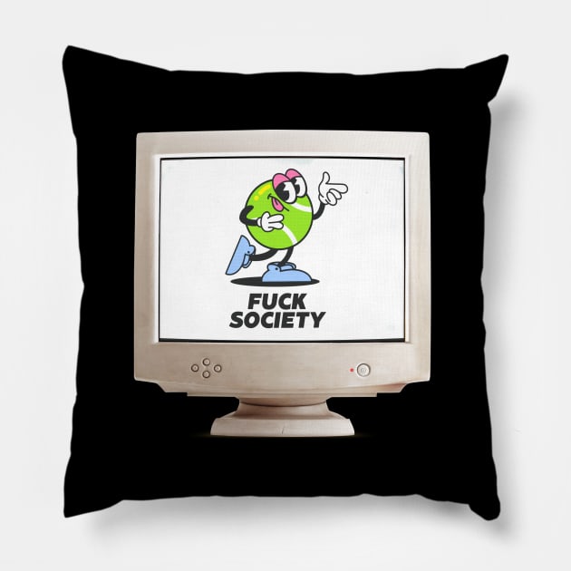 Fuck Society Pillow by ovcharka