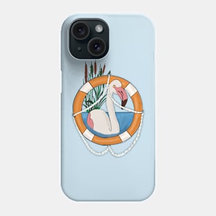 Flamingo In Life Reserver Phone Case