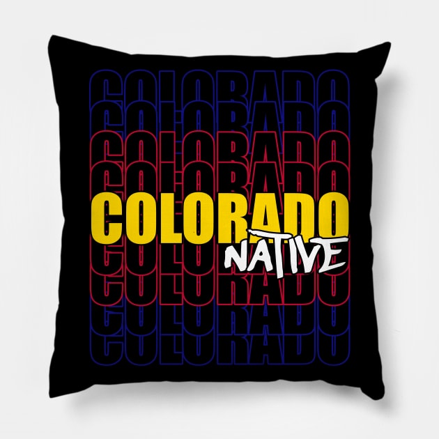Colorado Native Typography State Flag Pillow by That5280Lady