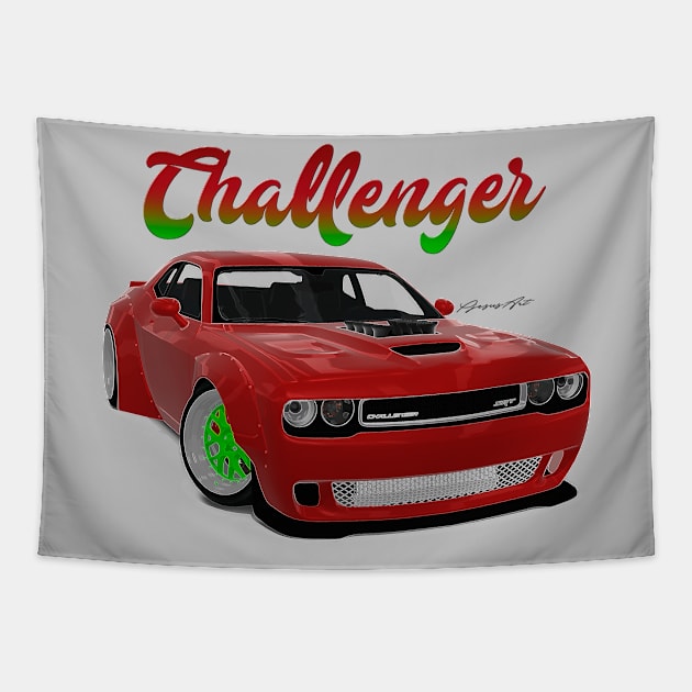 Challenger Drift Red Front Tapestry by PjesusArt