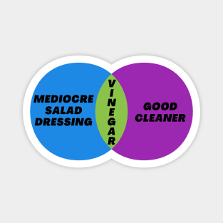 Venn Diagram: Vinegar - Mediocre Salad Dressing and Good Cleaner Magnet