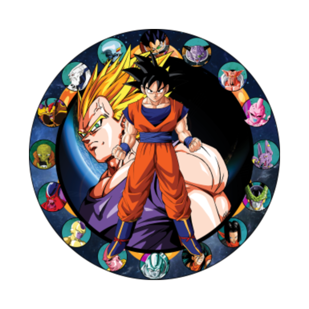 DBZ Circle of Awesome Dragon Ball Z Pin TeePublic