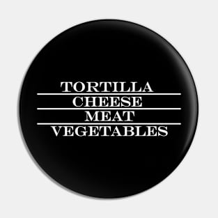 tortilla cheese meat vegetables Pin