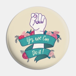 fist up woman power Pin