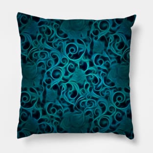 Gothic Green Floral Pillow