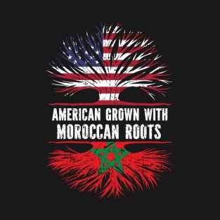 American Grown with Moroccan Roots USA Flag T-Shirt