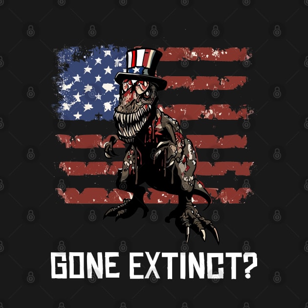 Scary Halloween Zombie T-Rex Dinosaur 4th Usa American Flag July Fourth by Outrageous Flavors