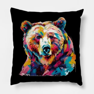 Bear Colorful Pop Art Design Animal Lover Gift Idea Pillow