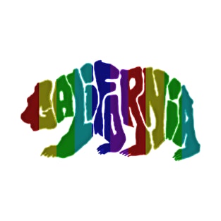 Rainbow colored California Grizzly Bear T-Shirt