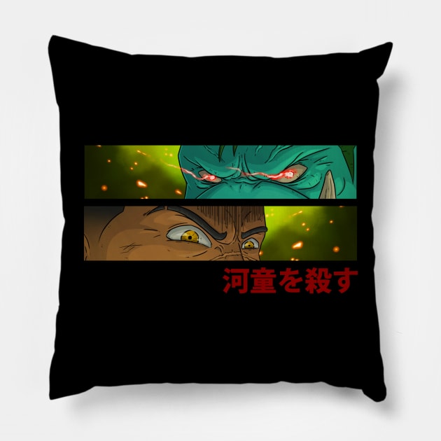 The Guardian vs the Kappa Pillow by BambooNinjaArt