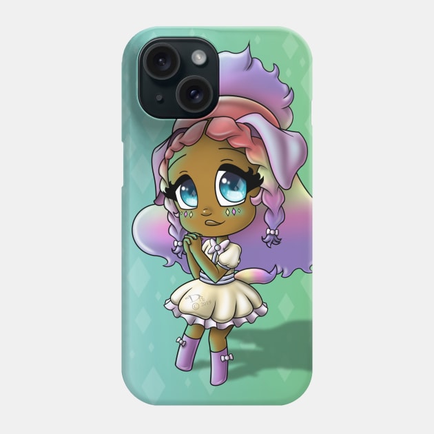 African American Girl with Dog Ears Phone Case by treasured-gift