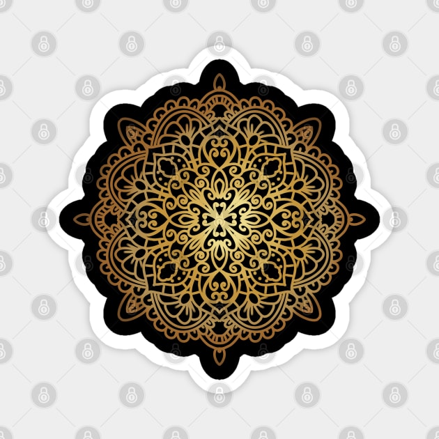 Gold Mandala Magnet by Idanitee