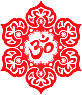 Red Lotus Flower Yoga Om Magnet