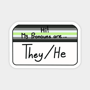 Hi my pronouns are - they he - agender pride Magnet