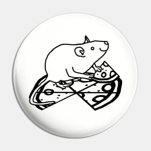 Rat with Pizza Outline Pin